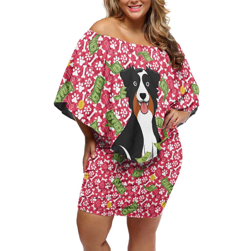 I Work Hard So That My Dog Can Have A Better Life Christmas Christmas Off Shoulder Short Dress Xmas Holiday Patterns - Wonder Print Shop