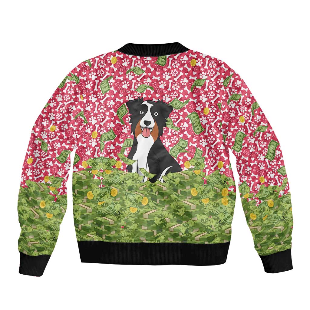 I Work Hard So That My Dog Can Have A Better Life Christmas Christmas Sleeve Zip Bomber Jacket Xmas Holiday Patterns - Wonder Print Shop