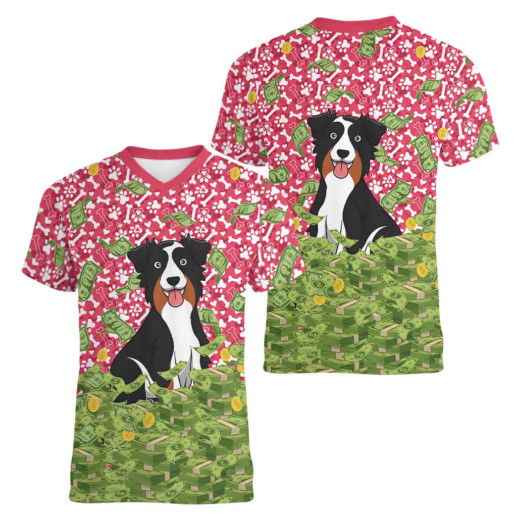I Work Hard So That My Dog Can Have A Better Life Christmas Christmas Women V-Neck T-Shirt Xmas Holiday Patterns - Wonder Print Shop