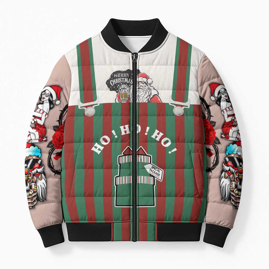 Stay With My Pig Christmas Christmas Bomber Puffer Jacket Xmas Holiday Patterns - Wonder Print Shop