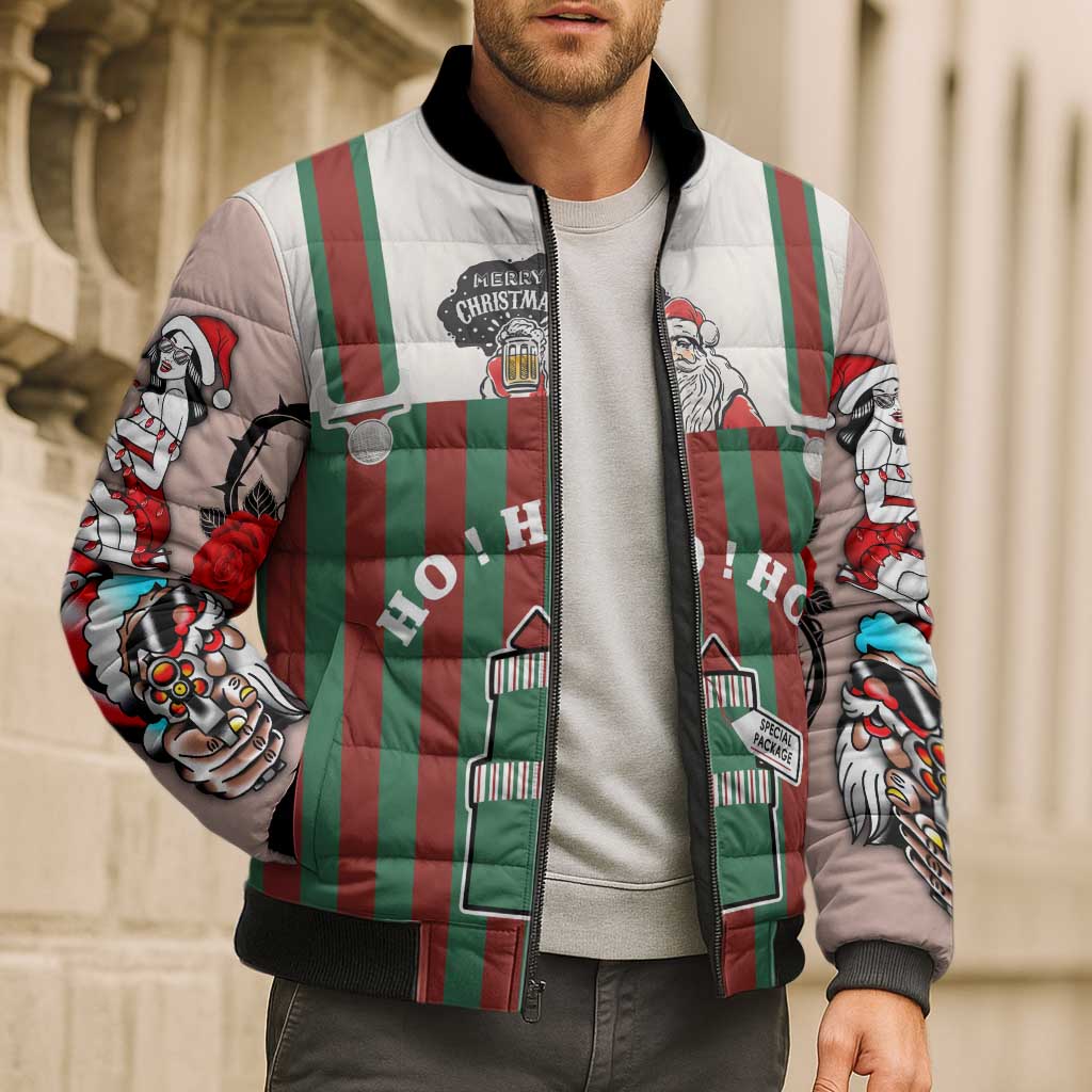 Stay With My Pig Christmas Christmas Bomber Puffer Jacket Xmas Holiday Patterns - Wonder Print Shop