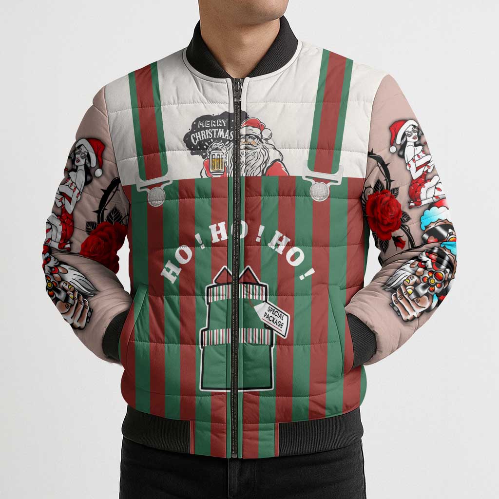 Stay With My Pig Christmas Christmas Bomber Puffer Jacket Xmas Holiday Patterns - Wonder Print Shop