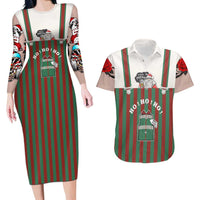 Stay With My Pig Christmas Christmas Couples Matching Long Sleeve Bodycon Dress and Hawaiian Shirt Xmas Holiday Patterns - Wonder Print Shop