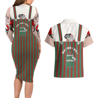 Stay With My Pig Christmas Christmas Couples Matching Long Sleeve Bodycon Dress and Hawaiian Shirt Xmas Holiday Patterns - Wonder Print Shop