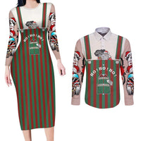 Stay With My Pig Christmas Christmas Couples Matching Long Sleeve Bodycon Dress and Long Sleeve Button Shirt Xmas Holiday Patterns - Wonder Print Shop