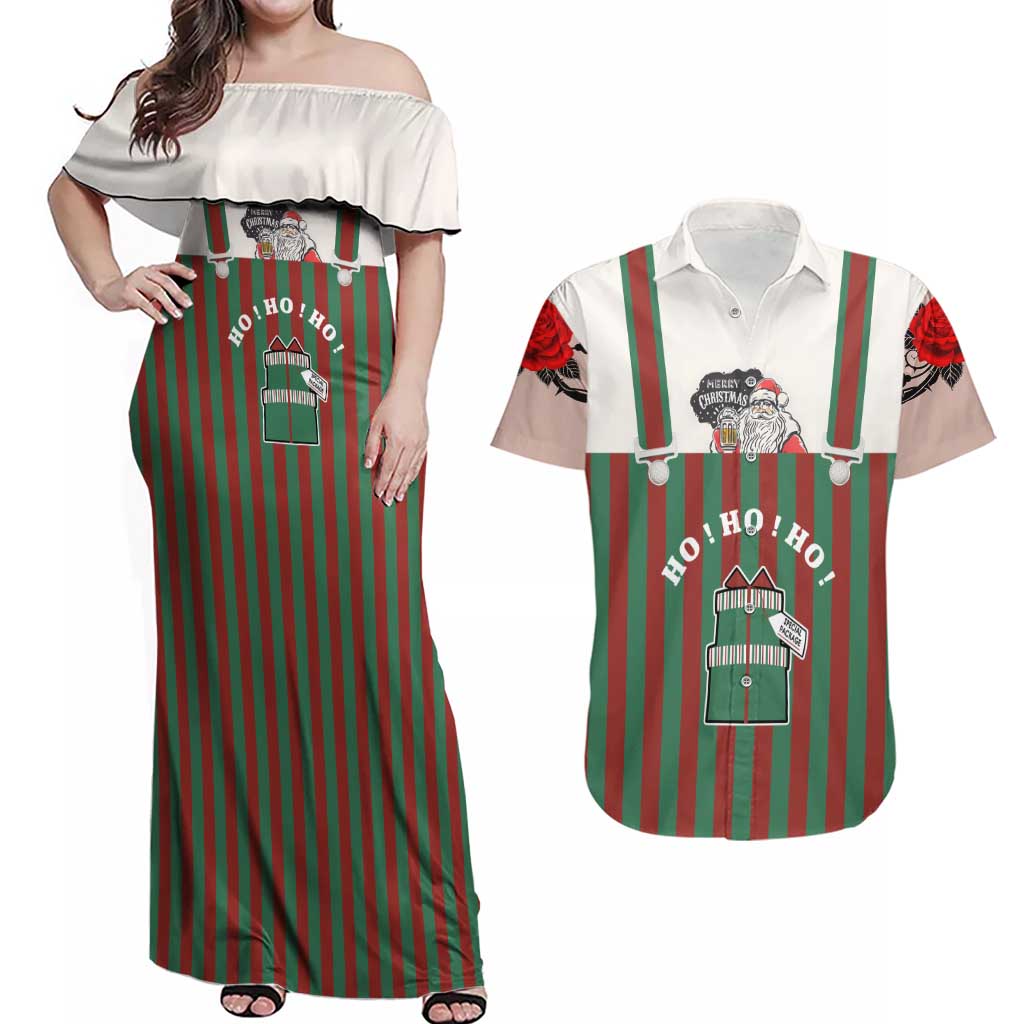 Stay With My Pig Christmas Christmas Couples Matching Off Shoulder Maxi Dress and Hawaiian Shirt Xmas Holiday Patterns - Wonder Print Shop