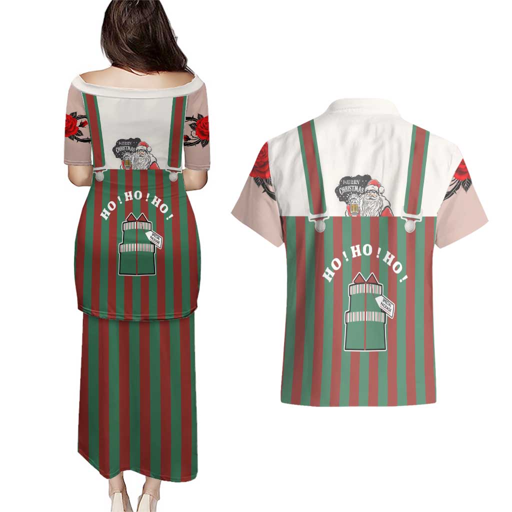 Stay With My Pig Christmas Christmas Couples Matching Puletasi and Hawaiian Shirt Xmas Holiday Patterns - Wonder Print Shop