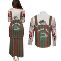 Stay With My Pig Christmas Christmas Couples Matching Puletasi and Long Sleeve Button Shirt Xmas Holiday Patterns - Wonder Print Shop