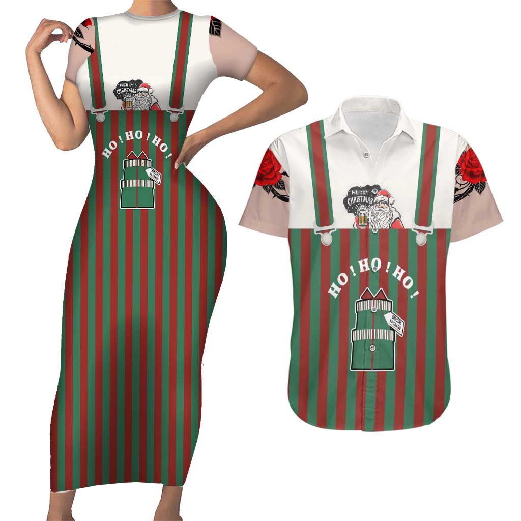 Stay With My Pig Christmas Christmas Couples Matching Short Sleeve Bodycon Dress and Hawaiian Shirt Xmas Holiday Patterns - Wonder Print Shop