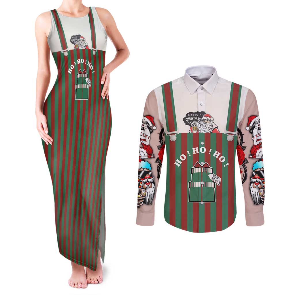 Stay With My Pig Christmas Christmas Couples Matching Tank Maxi Dress and Long Sleeve Button Shirt Xmas Holiday Patterns - Wonder Print Shop