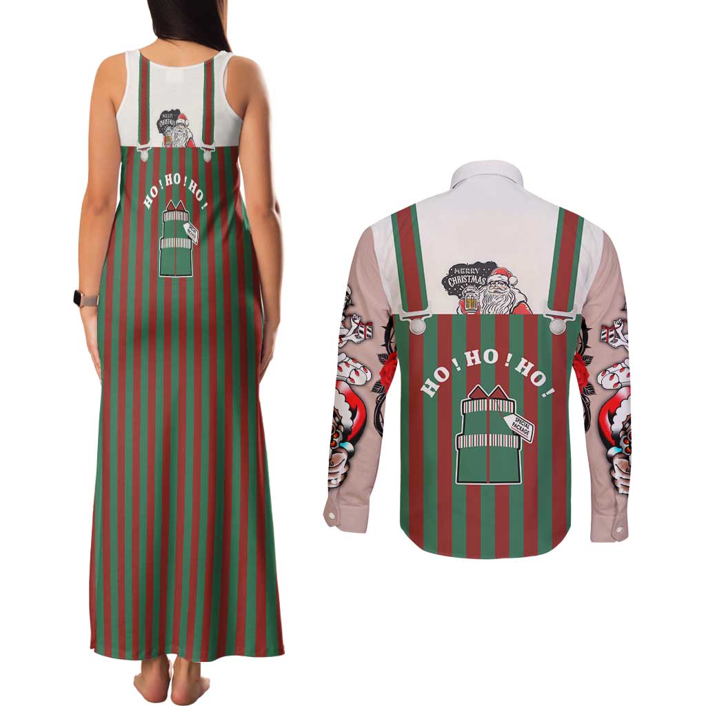 Stay With My Pig Christmas Christmas Couples Matching Tank Maxi Dress and Long Sleeve Button Shirt Xmas Holiday Patterns - Wonder Print Shop