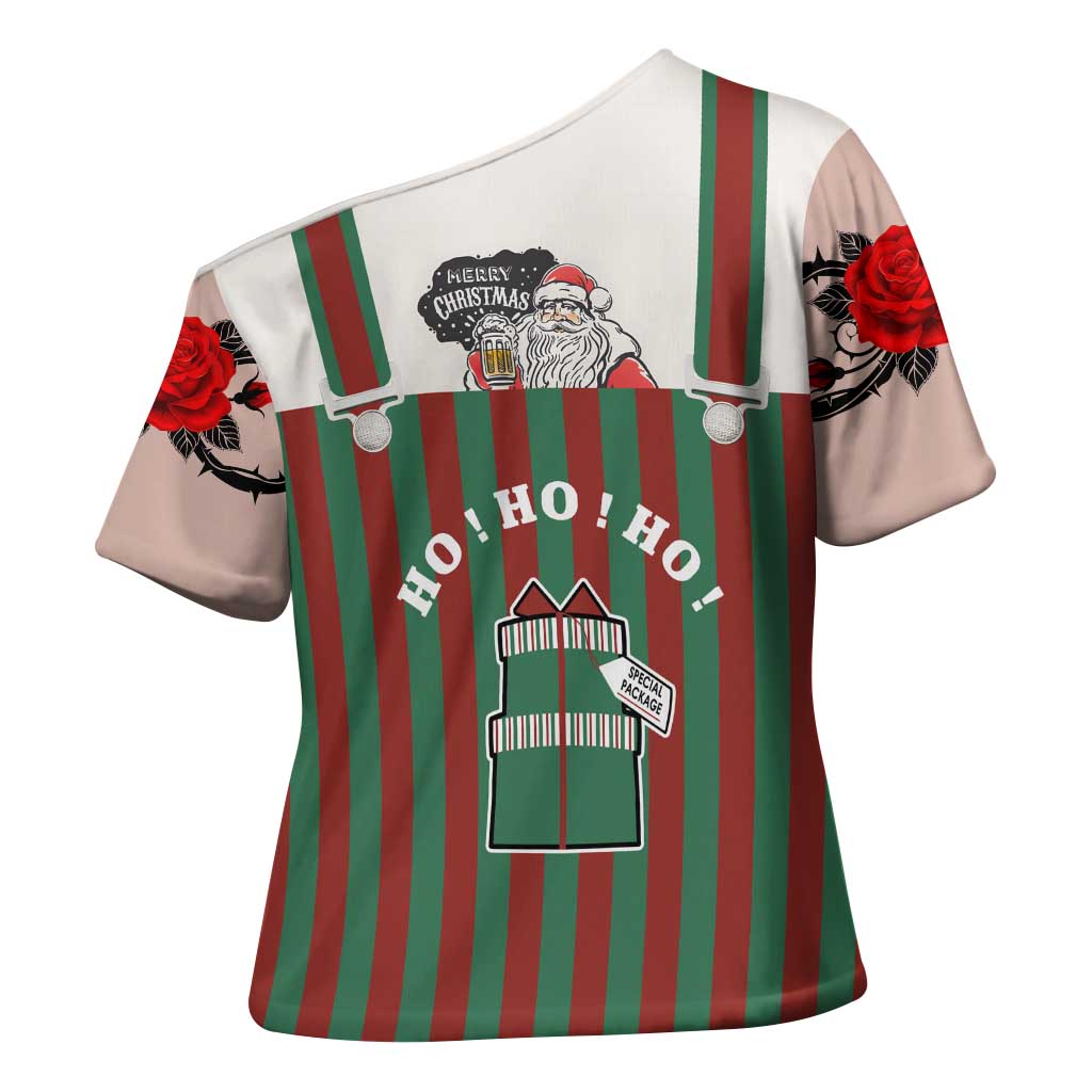 Stay With My Pig Christmas Christmas Cross Shoulder Shirt Xmas Holiday Patterns - Wonder Print Shop