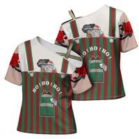Stay With My Pig Christmas Christmas Cross Shoulder Shirt Xmas Holiday Patterns - Wonder Print Shop