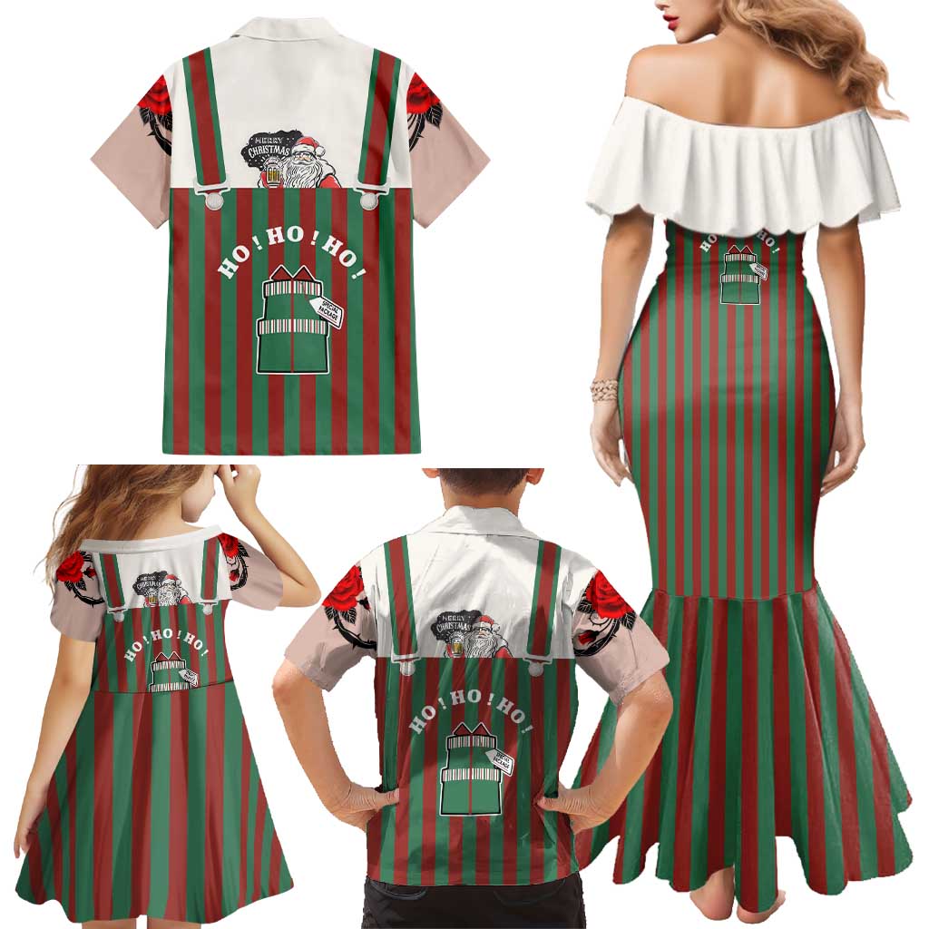 Stay With My Pig Christmas Christmas Family Matching Mermaid Dress and Hawaiian Shirt Xmas Holiday Patterns - Wonder Print Shop