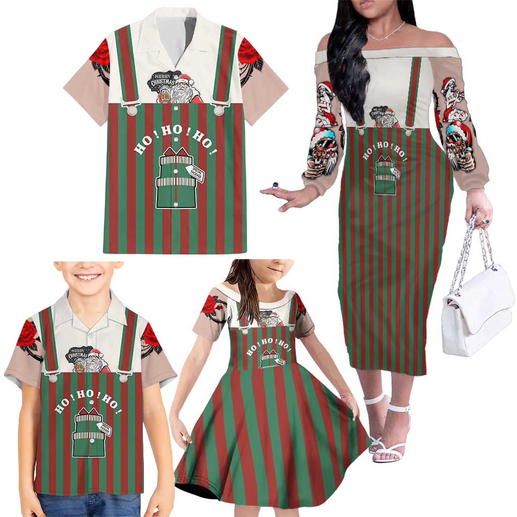 Stay With My Pig Christmas Christmas Family Matching Off The Shoulder Long Sleeve Dress and Hawaiian Shirt Xmas Holiday Patterns - Wonder Print Shop