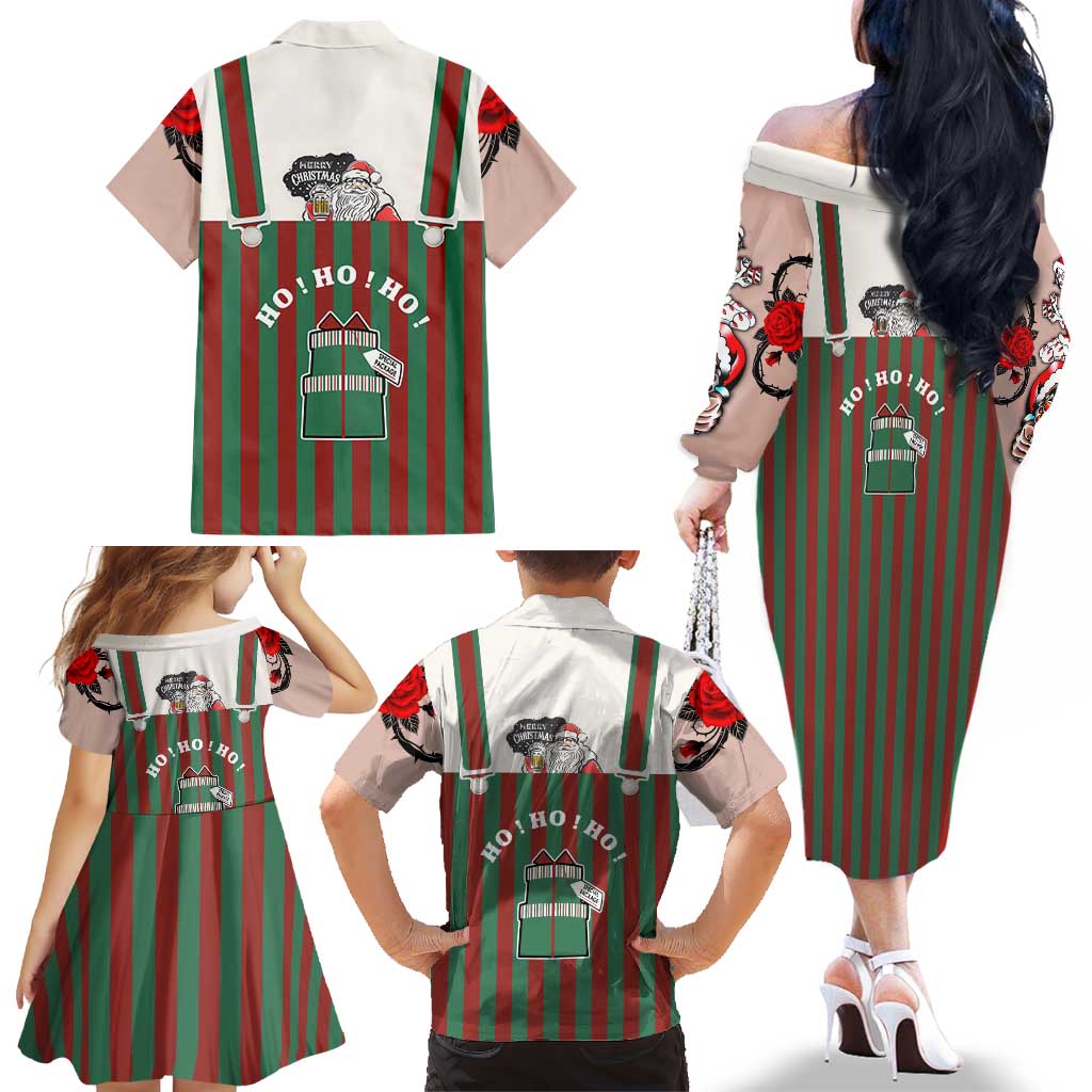 Stay With My Pig Christmas Christmas Family Matching Off The Shoulder Long Sleeve Dress and Hawaiian Shirt Xmas Holiday Patterns - Wonder Print Shop