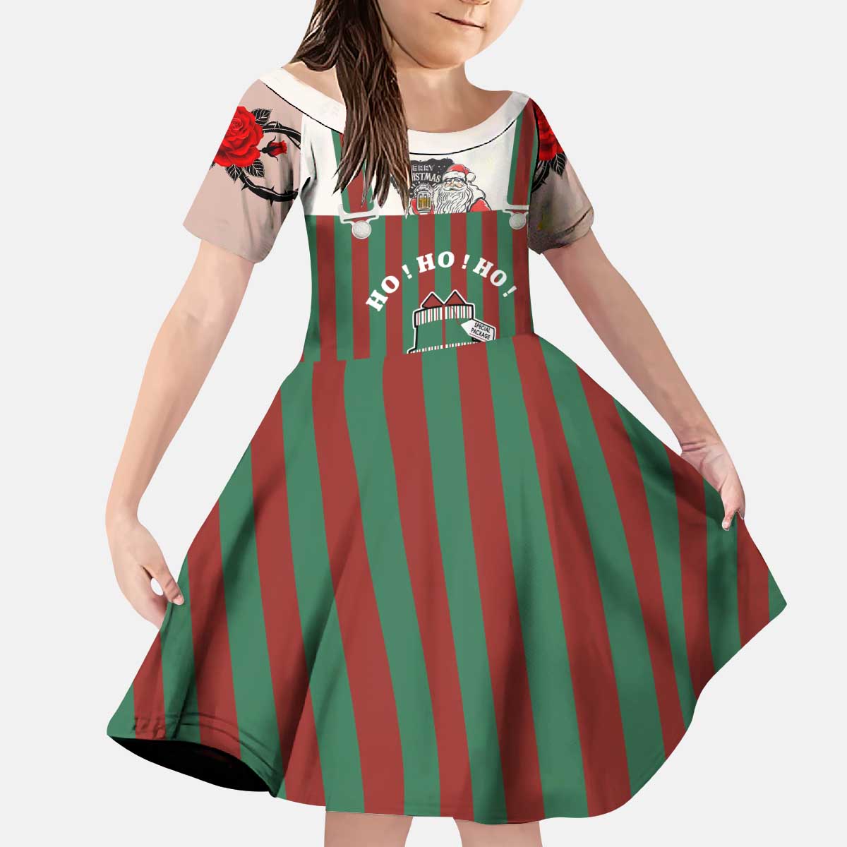 Stay With My Pig Christmas Christmas Kid Short Sleeve Dress Xmas Holiday Patterns - Wonder Print Shop