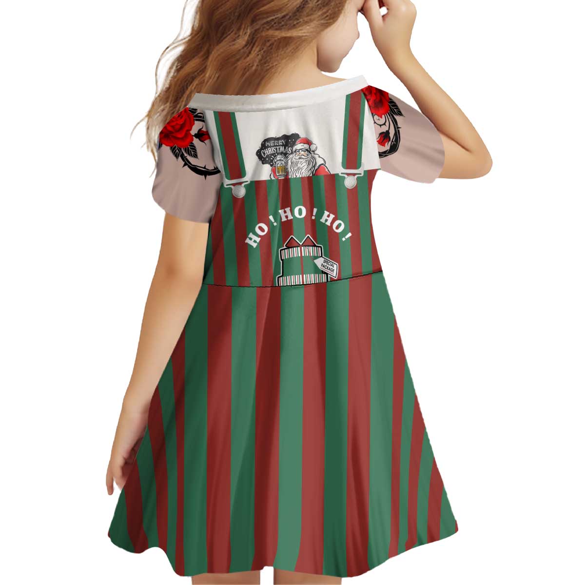 Stay With My Pig Christmas Christmas Kid Short Sleeve Dress Xmas Holiday Patterns - Wonder Print Shop