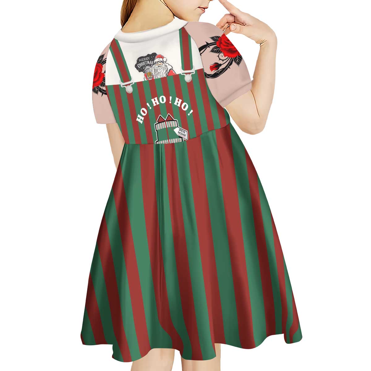 Stay With My Pig Christmas Christmas Kid Short Sleeve Dress Xmas Holiday Patterns - Wonder Print Shop