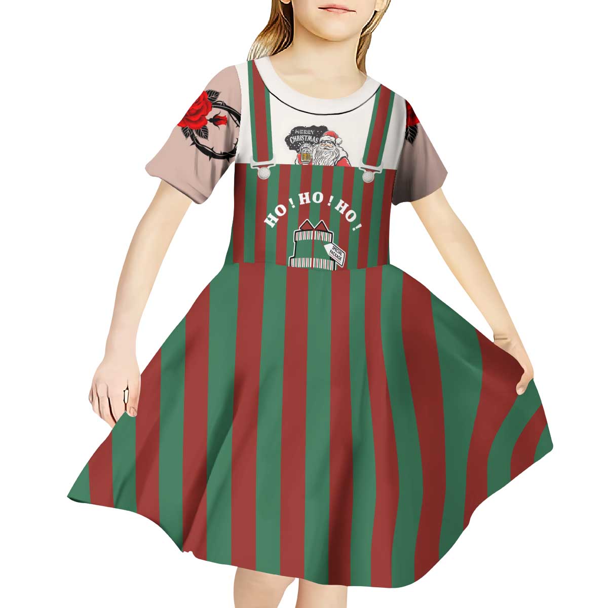 Stay With My Pig Christmas Christmas Kid Short Sleeve Dress Xmas Holiday Patterns - Wonder Print Shop