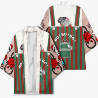 Stay With My Pig Christmas Christmas Kimono Xmas Holiday Patterns - Wonder Print Shop