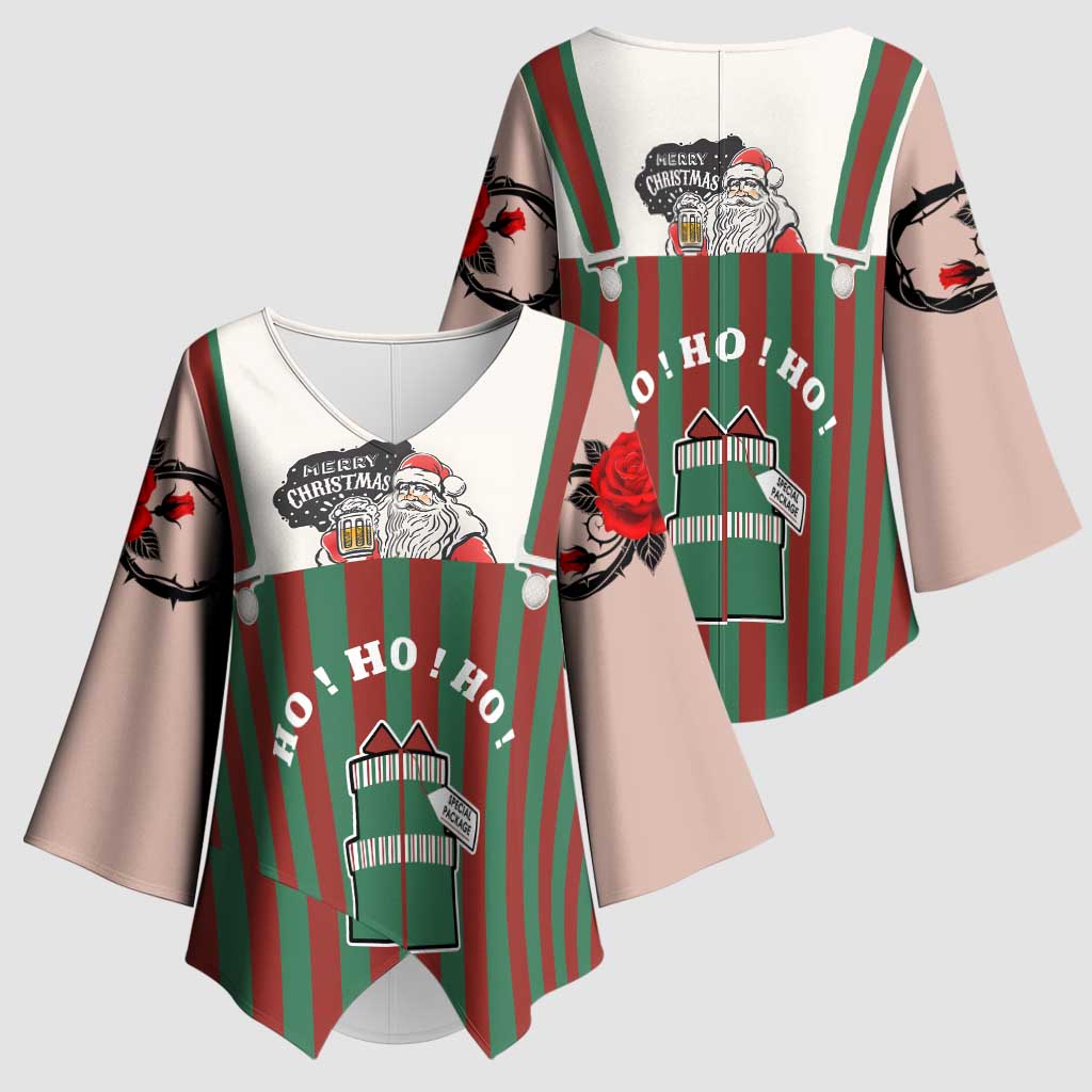 Stay With My Pig Christmas Christmas Kimono Sleeve Blouse Xmas Holiday Patterns - Wonder Print Shop