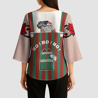 Stay With My Pig Christmas Christmas Kimono Sleeve Blouse Xmas Holiday Patterns - Wonder Print Shop