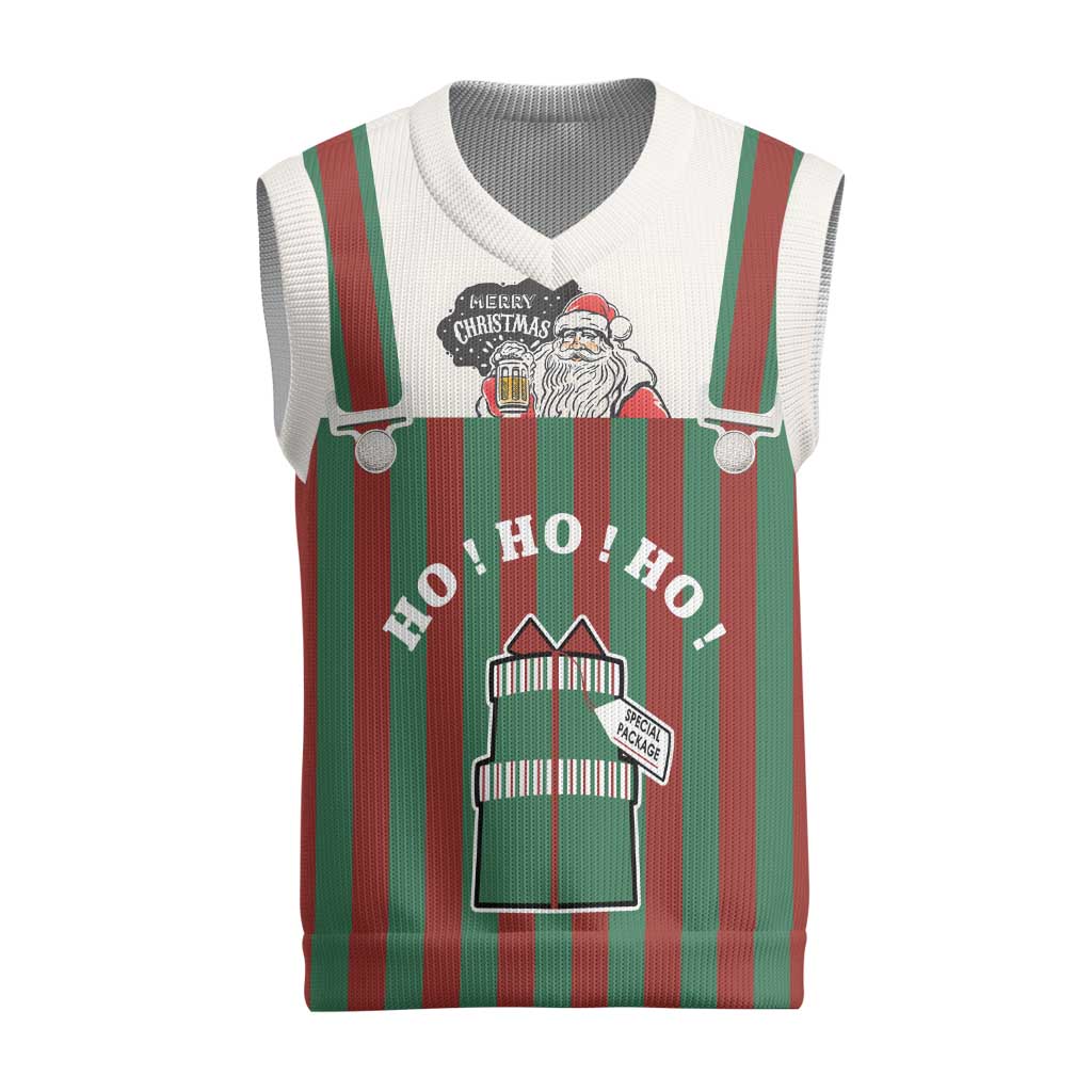 Stay With My Pig Christmas Christmas Knitted V-Neck Vest Xmas Holiday Patterns - Wonder Print Shop
