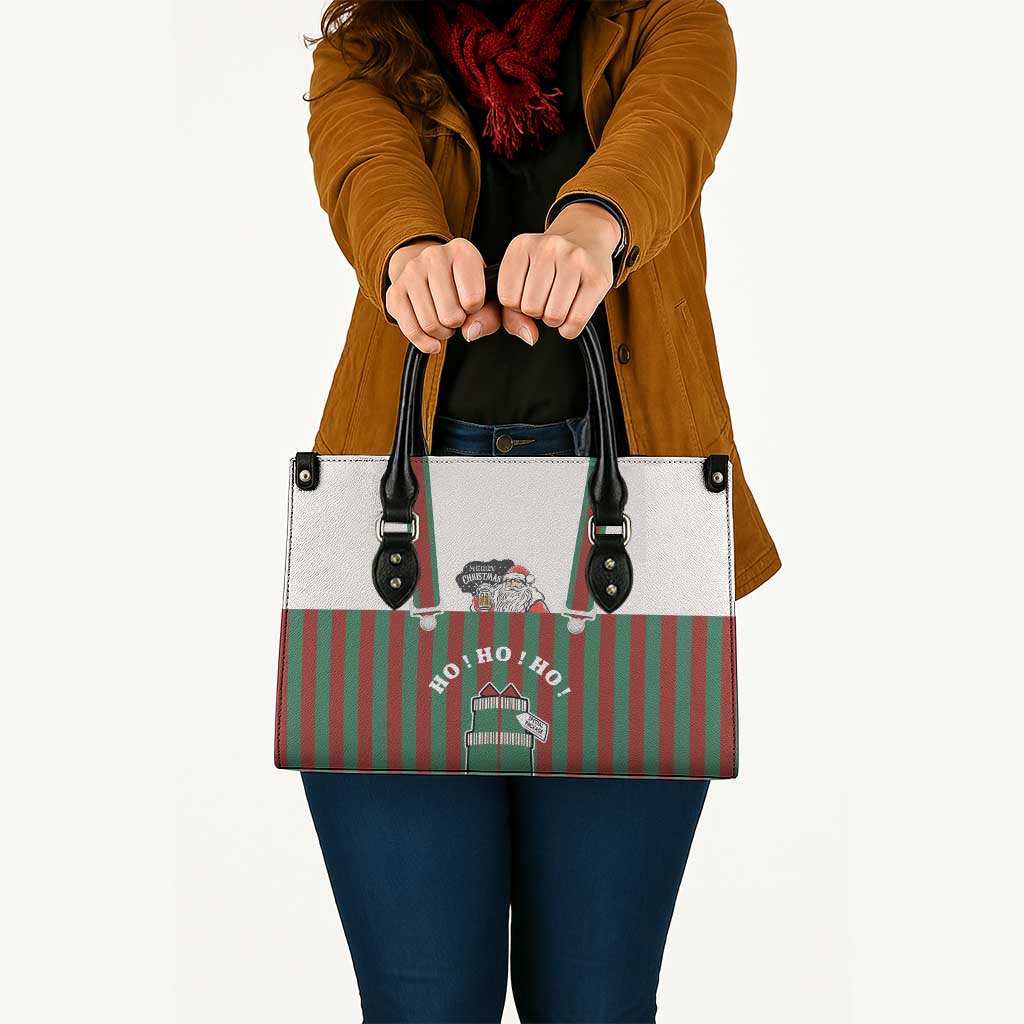 Stay With My Pig Christmas Christmas Leather Bag Xmas Holiday Patterns - Wonder Print Shop