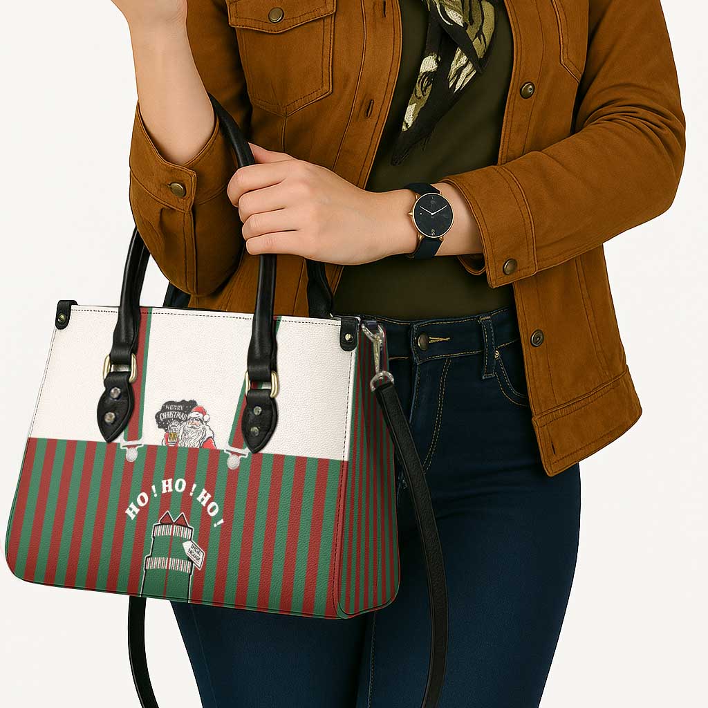 Stay With My Pig Christmas Christmas Leather Bag Xmas Holiday Patterns - Wonder Print Shop