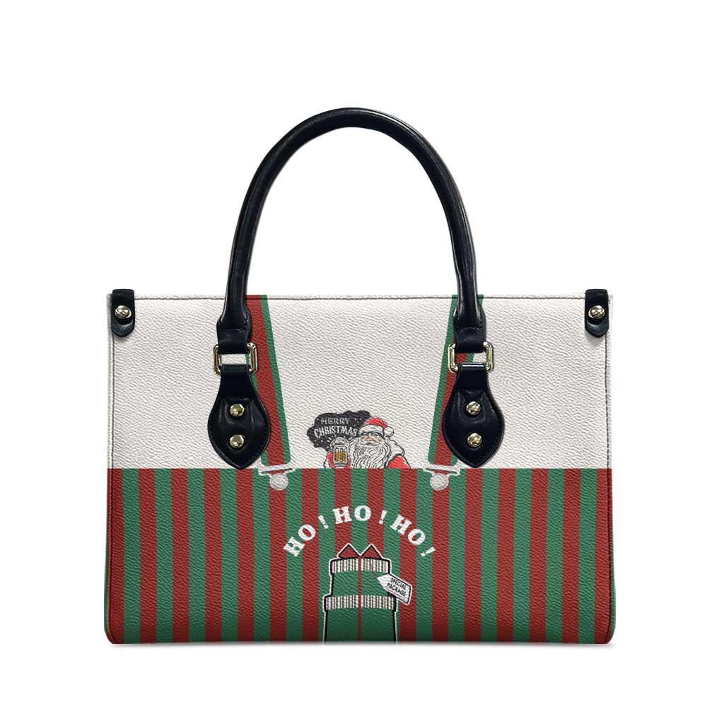 Stay With My Pig Christmas Christmas Leather Bag Xmas Holiday Patterns - Wonder Print Shop