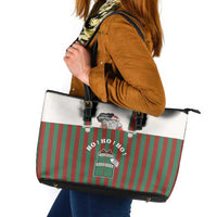 Stay With My Pig Christmas Christmas Leather Tote Bag Xmas Holiday Patterns - Wonder Print Shop