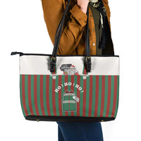Stay With My Pig Christmas Christmas Leather Tote Bag Xmas Holiday Patterns - Wonder Print Shop