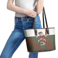 Stay With My Pig Christmas Christmas Leather Tote Bag Xmas Holiday Patterns - Wonder Print Shop