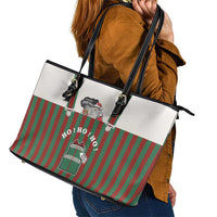 Stay With My Pig Christmas Christmas Leather Tote Bag Xmas Holiday Patterns - Wonder Print Shop