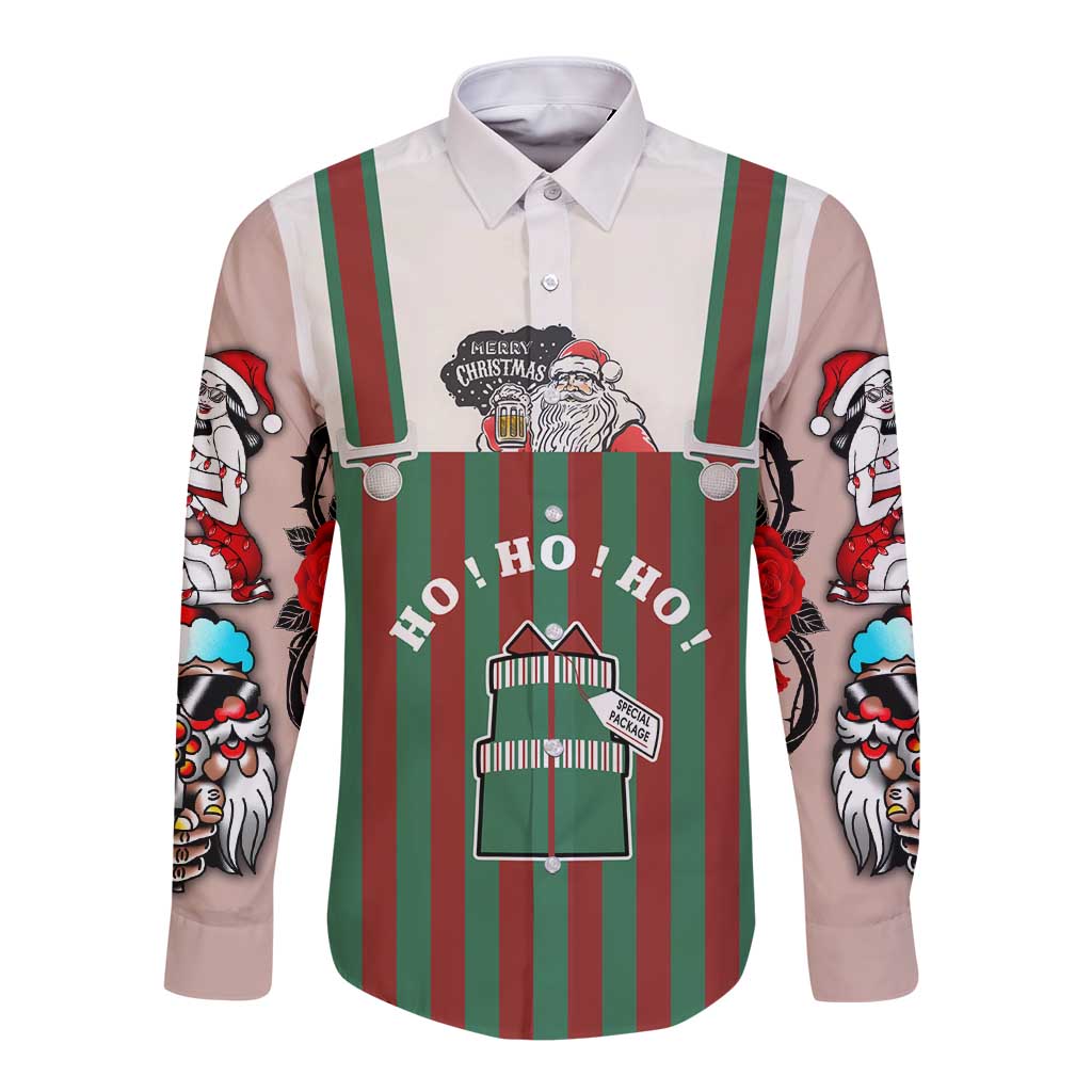 Stay With My Pig Christmas Christmas Long Sleeve Button Shirt Xmas Holiday Patterns - Wonder Print Shop