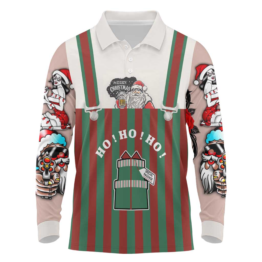 Stay With My Pig Christmas Christmas Long Sleeve Polo Shirt Xmas Holiday Patterns - Wonder Print Shop