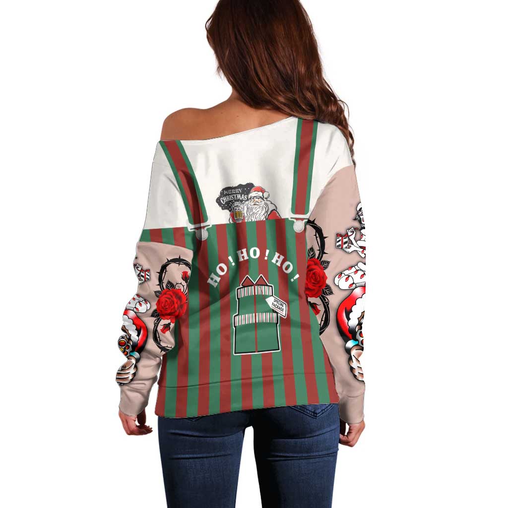 Stay With My Pig Christmas Christmas Off Shoulder Sweater Xmas Holiday Patterns - Wonder Print Shop