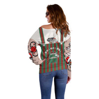 Stay With My Pig Christmas Christmas Off Shoulder Sweater Xmas Holiday Patterns - Wonder Print Shop