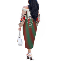 Stay With My Pig Christmas Christmas Off The Shoulder Long Sleeve Dress Xmas Holiday Patterns - Wonder Print Shop