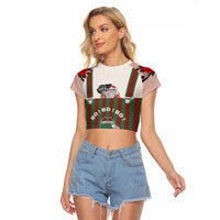 Stay With My Pig Christmas Christmas Raglan Cropped T Shirt Xmas Holiday Patterns - Wonder Print Shop