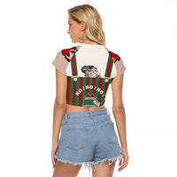 Stay With My Pig Christmas Christmas Raglan Cropped T Shirt Xmas Holiday Patterns - Wonder Print Shop