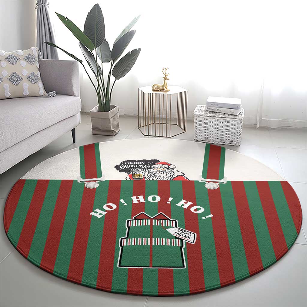 Stay With My Pig Christmas Christmas Round Carpet Xmas Holiday Patterns - Wonder Print Shop