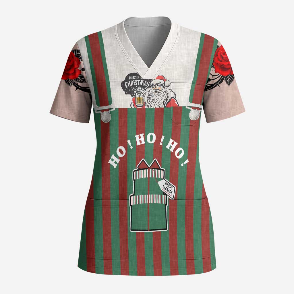 Stay With My Pig Christmas Christmas Scrub Top Xmas Holiday Patterns - Wonder Print Shop