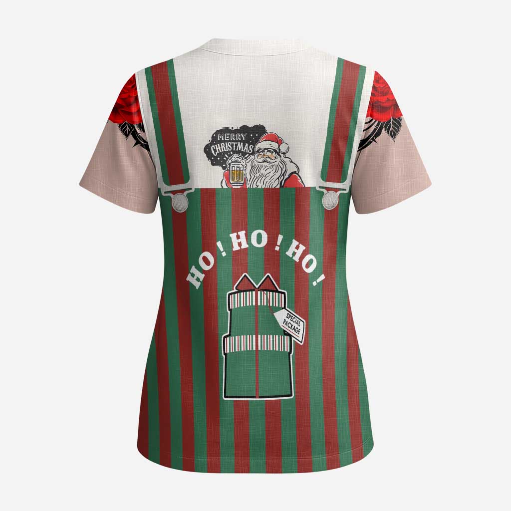 Stay With My Pig Christmas Christmas Scrub Top Xmas Holiday Patterns - Wonder Print Shop