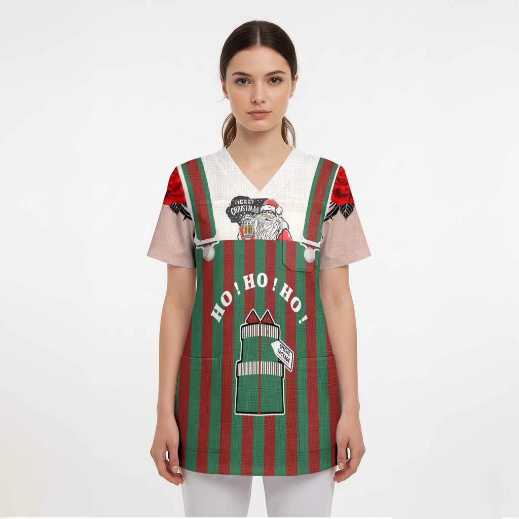 Stay With My Pig Christmas Christmas Scrub Top Xmas Holiday Patterns - Wonder Print Shop