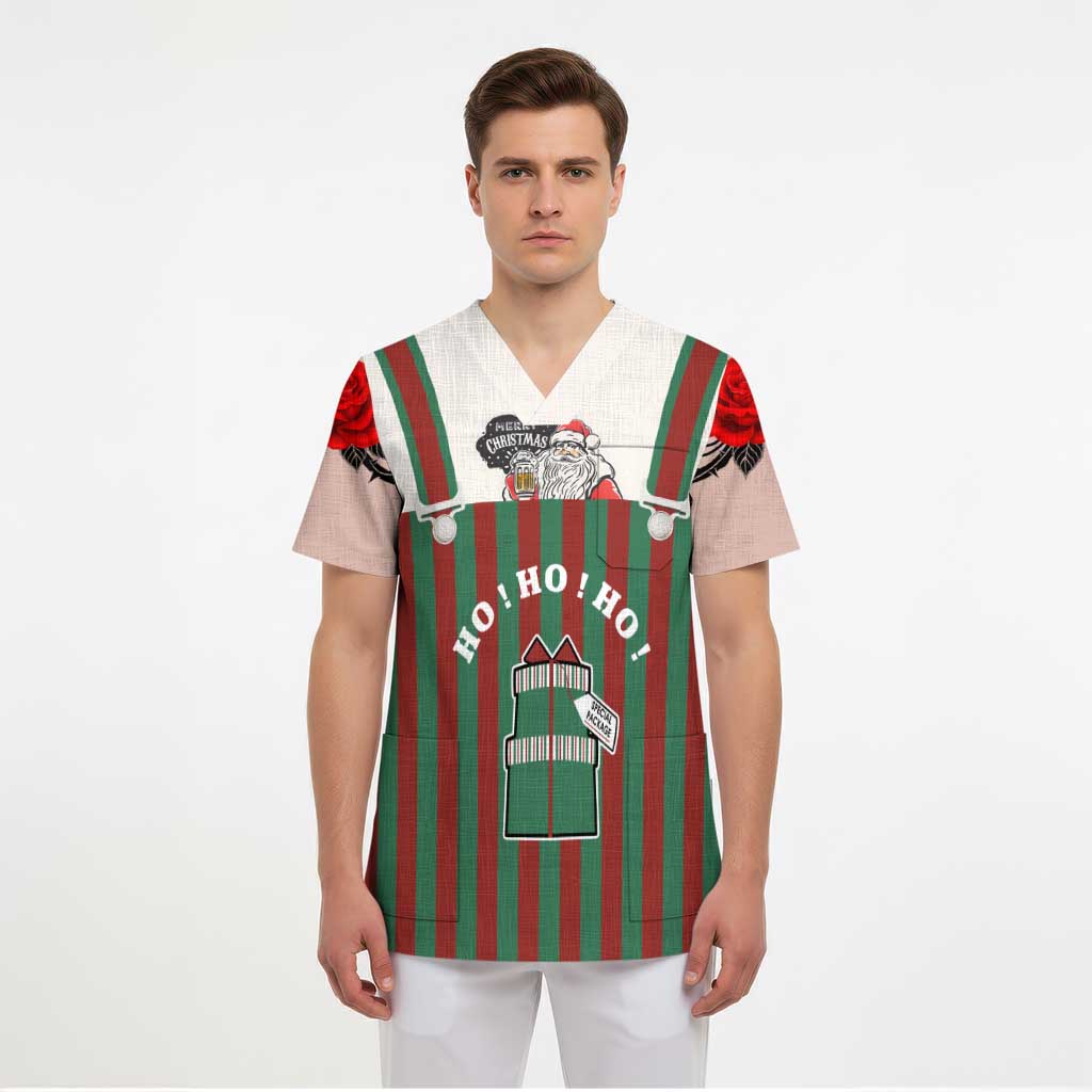 Stay With My Pig Christmas Christmas Scrub Top Xmas Holiday Patterns - Wonder Print Shop