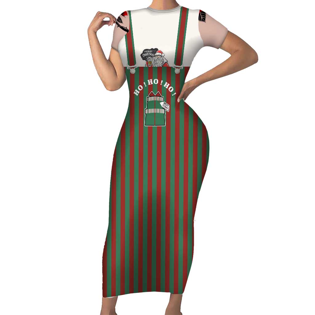 Stay With My Pig Christmas Christmas Short Sleeve Bodycon Dress Xmas Holiday Patterns - Wonder Print Shop