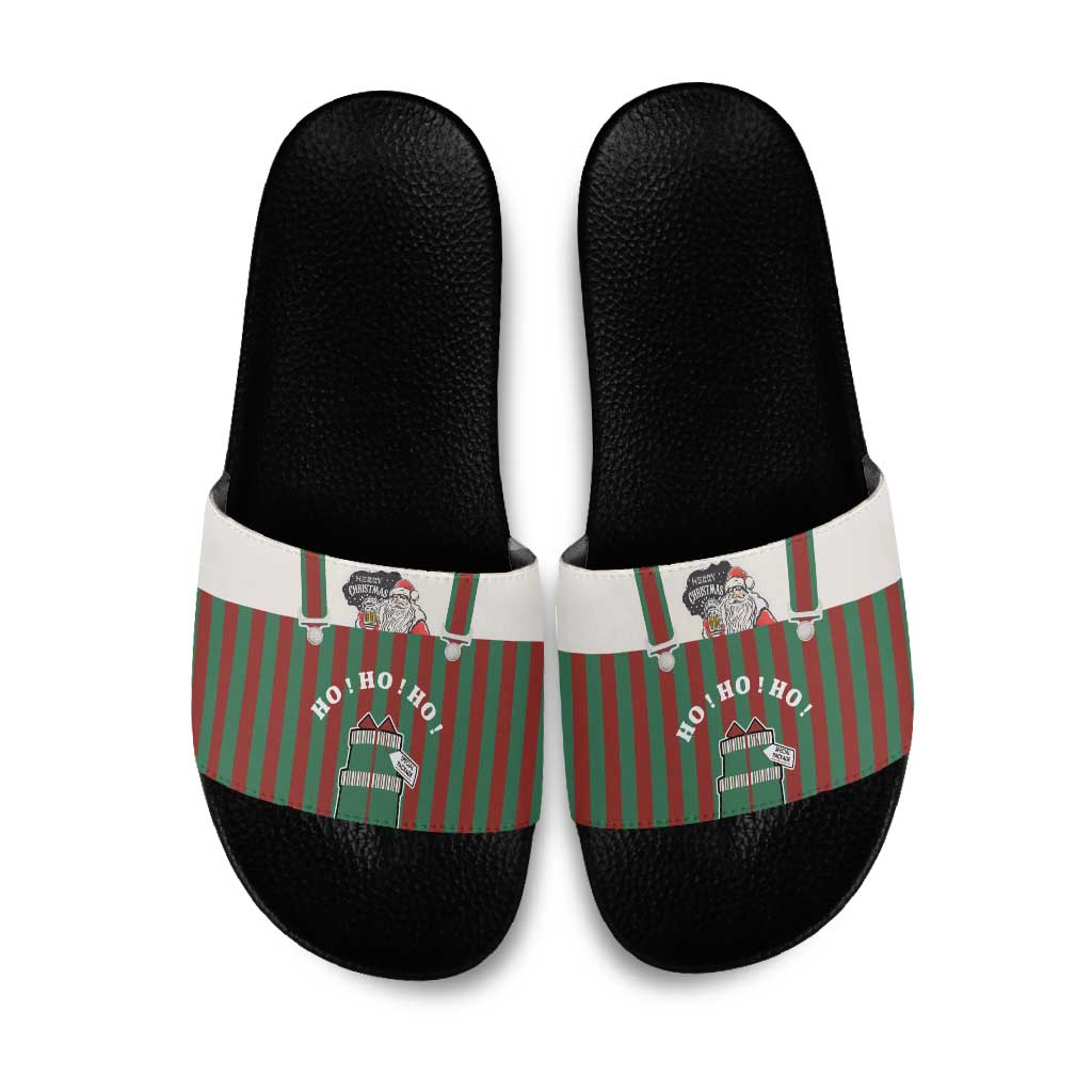 Stay With My Pig Christmas Christmas Slide Sandals Xmas Holiday Patterns - Wonder Print Shop