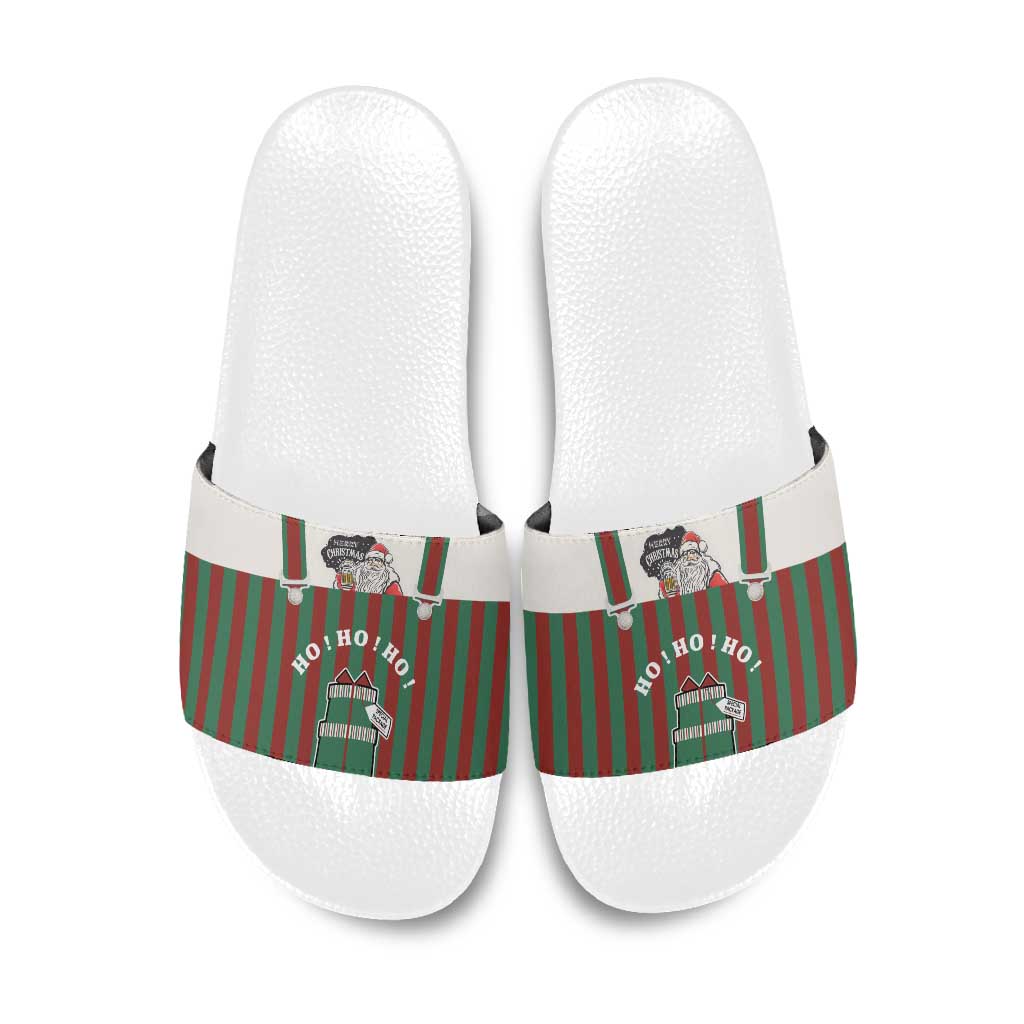 Stay With My Pig Christmas Christmas Slide Sandals Xmas Holiday Patterns - Wonder Print Shop